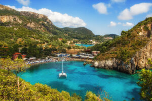 Paleokastritsa beach seen from above